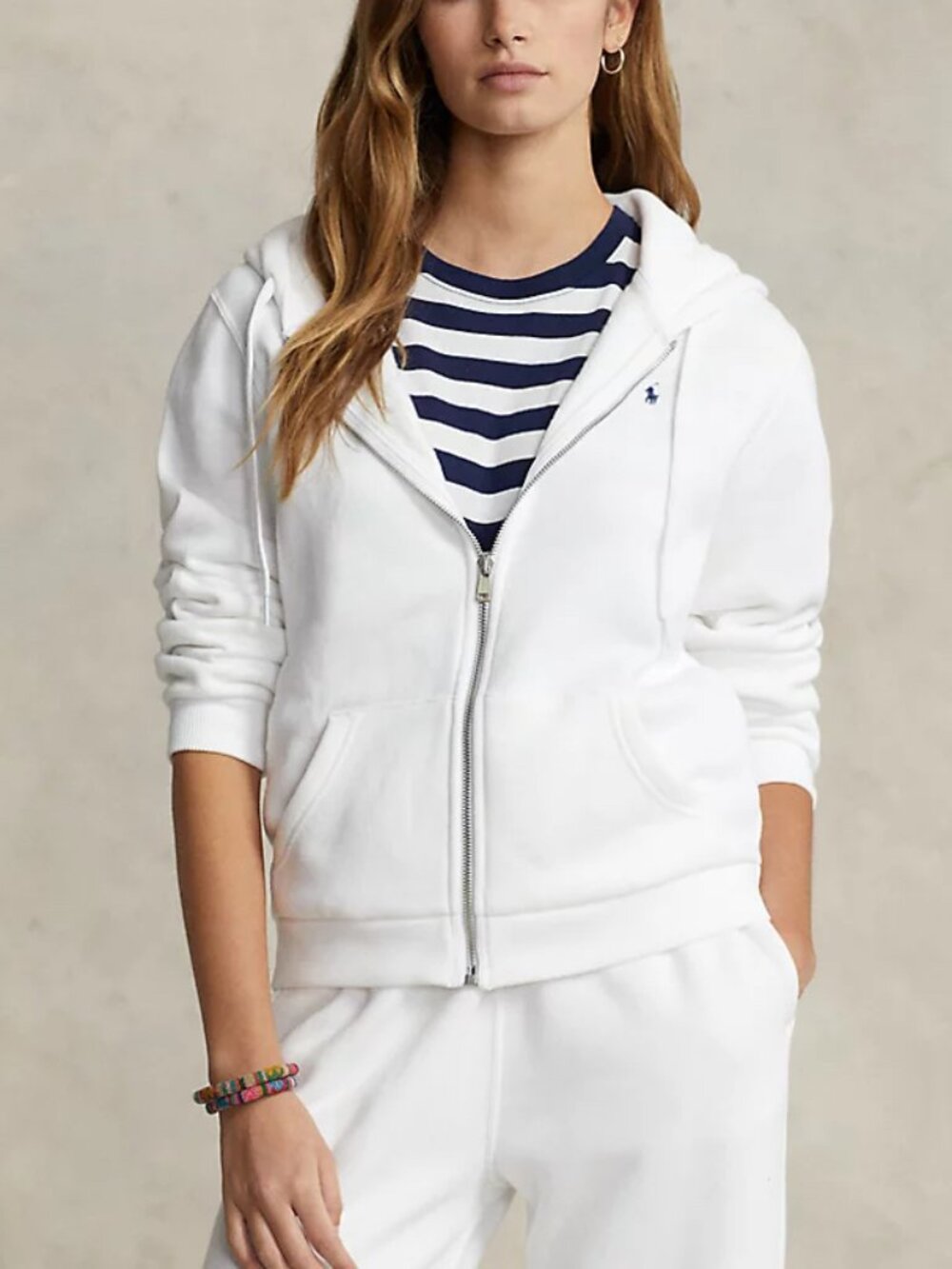 Polo Ralph Lauren Fleece Full-Zip Hoodie - White